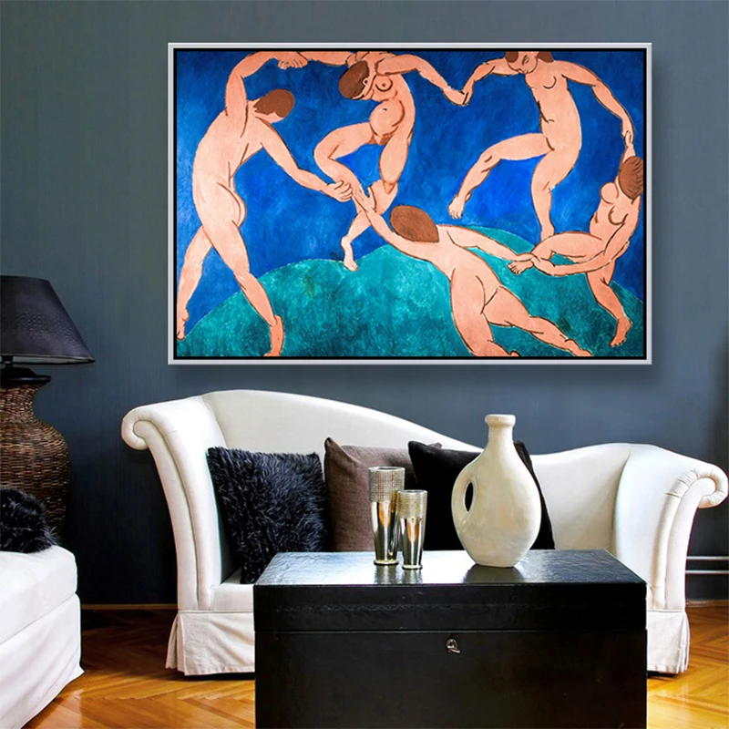 Художника Матисса Классический танец художественное произведение холст печать живопись плакат искусство современные синие настенные картины для гостиной, домашний декор