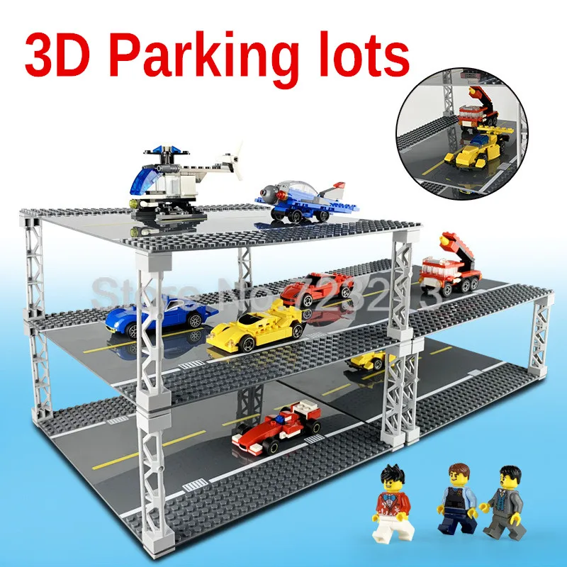 

New Straight Crossroad T-Junction Road Base Curve Plate Base Parking Lots Airport Building Blocks Bsaeplate Model Kits Toys