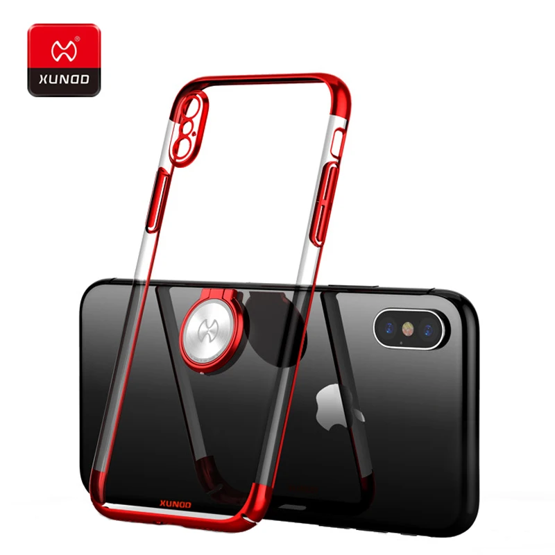 

Ultra thin Luxury Transparent Case For iPhone X xs XS Max Xr 7 8 Plus Phone with stand Protector Cover Cases Magnetic car holder