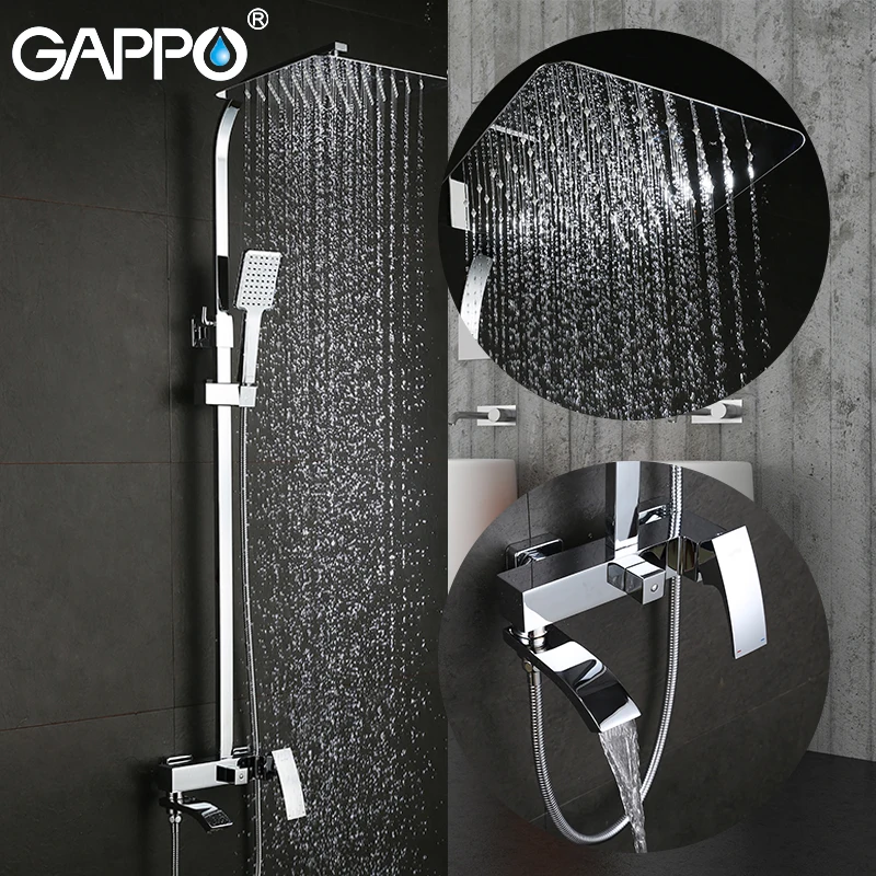 GAPPO Shower System Bathroom Shower Set Faucet Taps Bath Mixer Bathtub Faucet Set Waterfall Shower Set Chrome Rain Shower Head