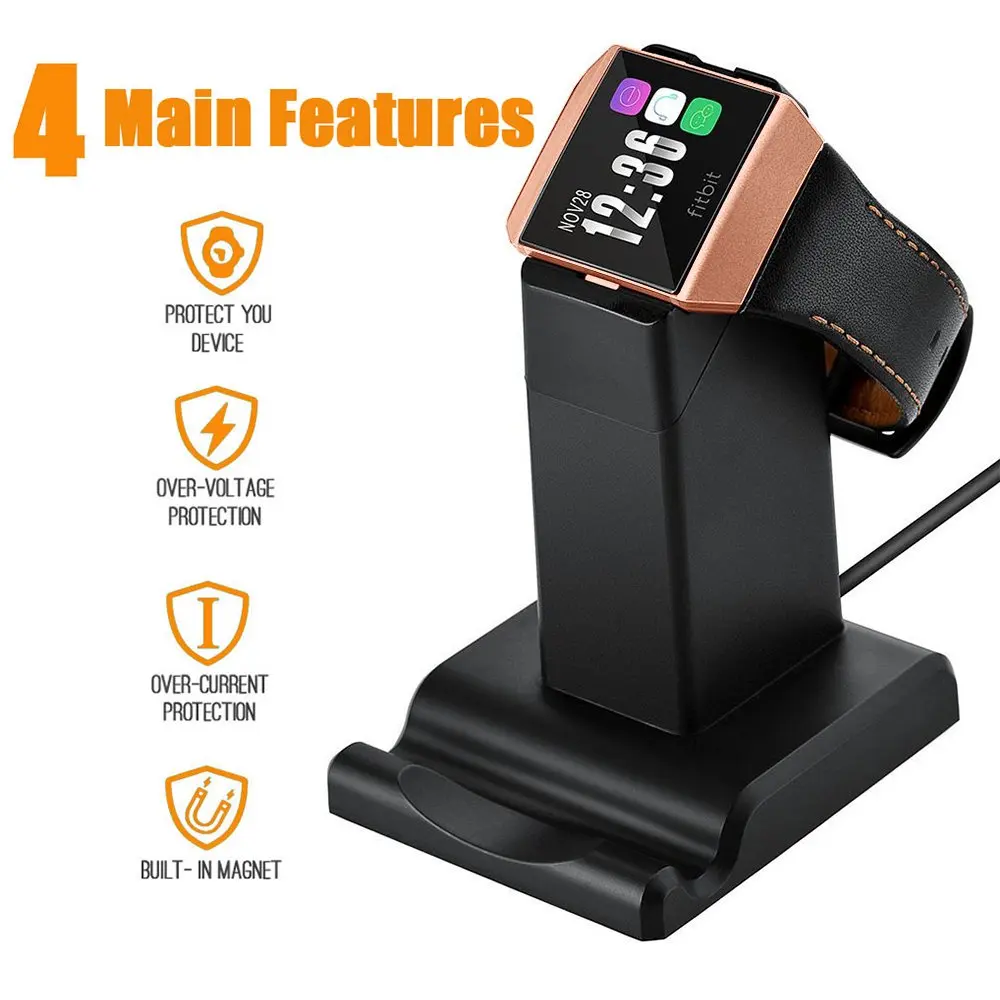 NYFundas 2 в 1 для Fitbit Ionic часы зарядное устройство Быстрая Зарядка Док-станция держатель USB зарядное устройство для Fitbit Ionic Смарт часы
