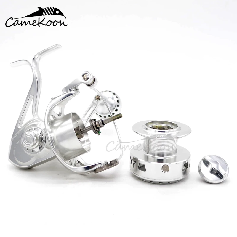 Carretel de Pesca Poderoso de Água Camekoon Fiação Liga Alumínio Usinado Salgada Surf Carretel Wt5000 - Wt6000 8 Cheap Carretilhas de pesca