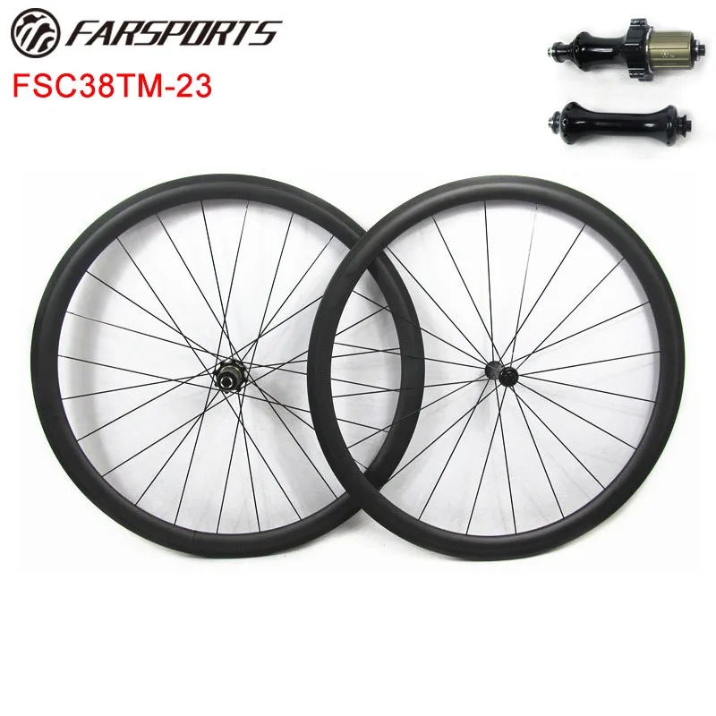 

Superlight carbon wheels tubular 38mm 23mm rims basalt brake surface Bitex 303 hubs , weight 1175g/set