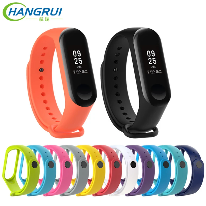 

Silicone strap For Mi band 4 Xiaomi Smart bracelet For Mi band 3 waterproof wriststrap Sport Replacement Accessories Wristband