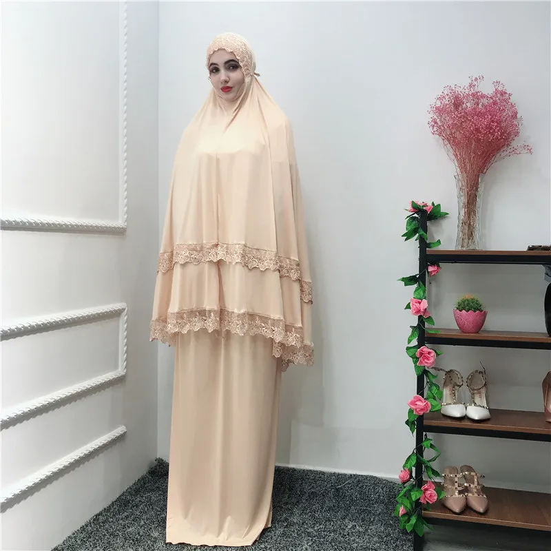 Ramadan Robe Abaya Dubai Turkey Islam Hijab Elasticity Muslim Dress For Everybody Kaftan Abayas For Women Tesettur Elbise - Цвет: Кремовый