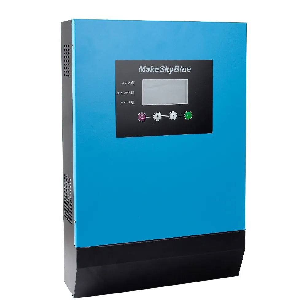 4KVA 3200W Гибридный MPPT инвертор для солнечной батареи 48V DC до 230V AC MakeSkyBlue 60A MPPT зарядное устройство с ЖК-дисплеем