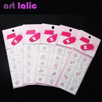 

3 Sheets Nail Art Polish Seal Templates Stickers Pattern Printing Deco DIY Decals Stencil Random Pattern