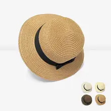 Летняя женская пляжная соломенная шляпа для спорта на открытом воздухе пляж путешествия плоский бант края солнцезащитные спортивные шляпы для женщин