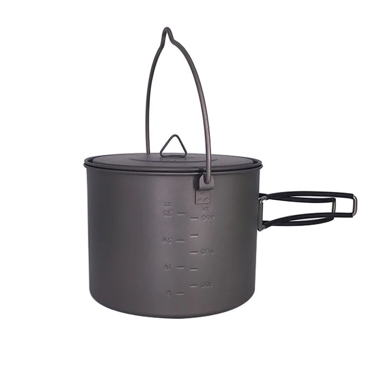 Tazas 1300 ml Utensilios de cocina set Ultralight Titanium sartén acampar al aire libre tazón de titanio picnic