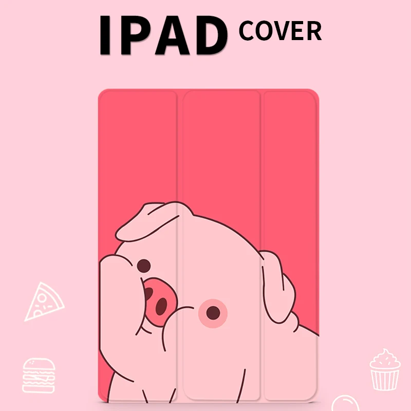 Розовый Свинья магнитный складной чехол книжка для iPad Pro9.7 &quot10 5 12 9 Air Air2 Mini 1 2 3 4