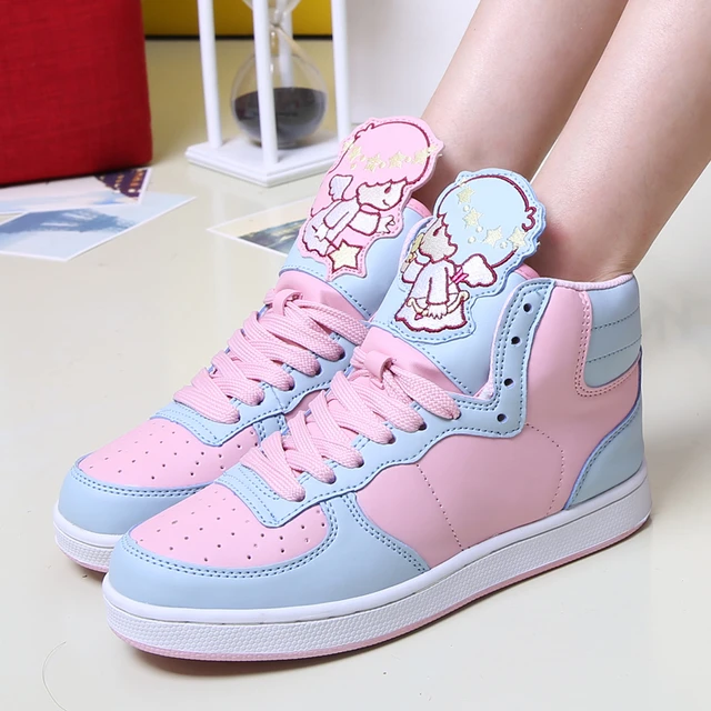 Pink Star Sneakers, Platform Shoes, Harajuku Women Shoe, Kawaii