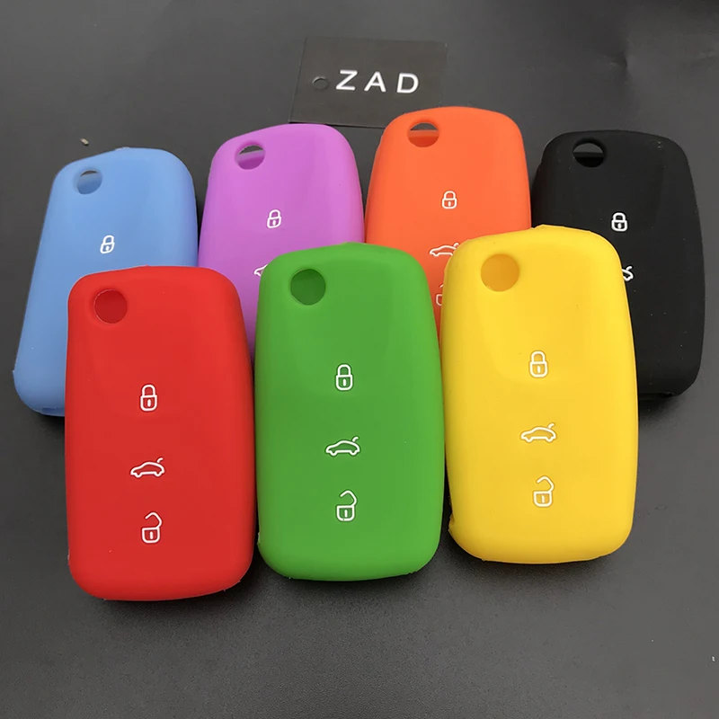 

ZAD 3button Silicone rubber car key holder cover case shell skin for SEAT ALTEA TOLEDO LEON Cupra car accessory key protector