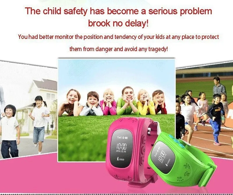 Spy GSM Smart Phone Watch Children Kid Wristwatch Q50 GPS Locator Tracker Bracelet Child Anti-Lost Smartwatch For Apple Android