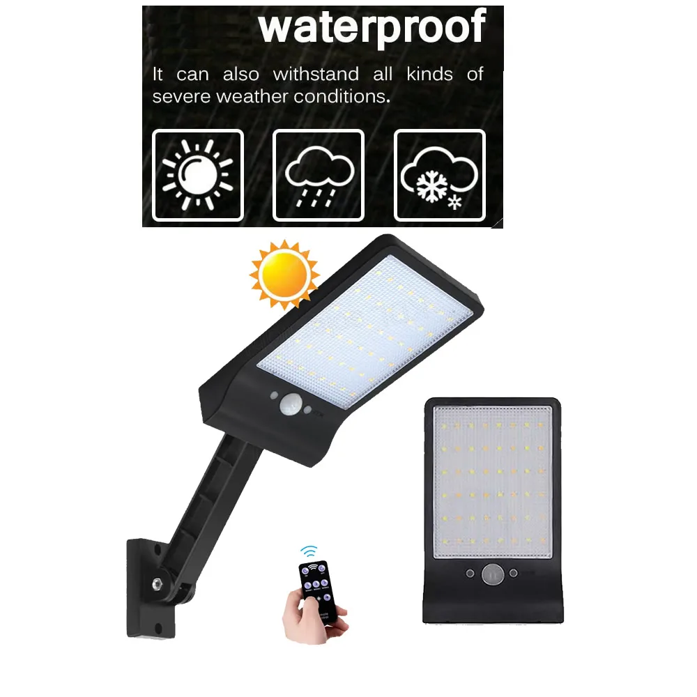 

remote control rotate bracket solar street light remote control Outdoor street garden lamp 48 LED Solar light Pathway Wall Lamp