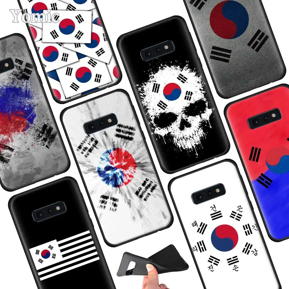 

Korean Flag Back Silicone Phone Case for Samsung Galaxy S10 S10e S8 S9 Plus S7 Edge Note 8 9 M30 M20 Case Cover