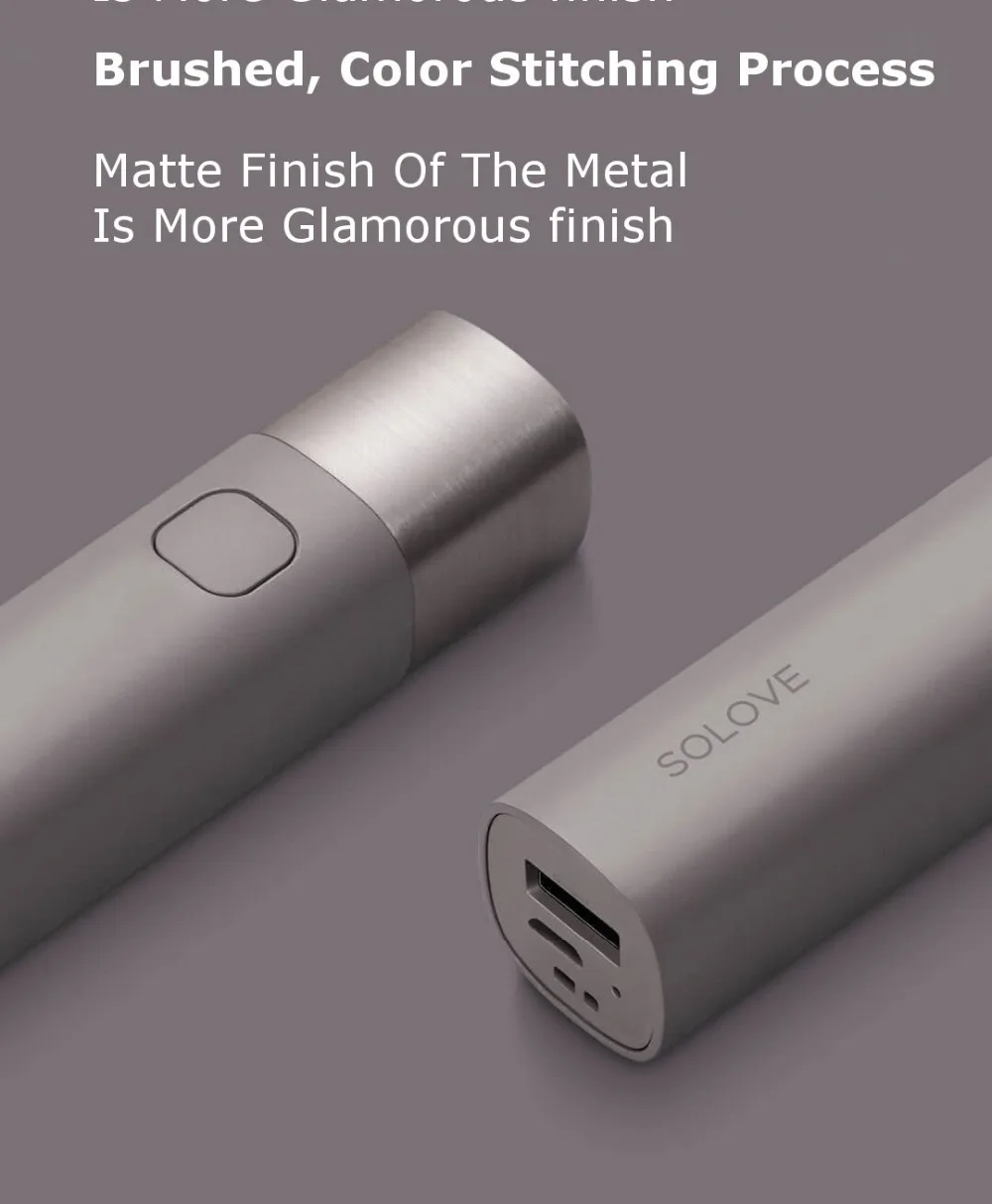 XIAOMI MIjia SOLOVE фонарик X3 USB Перезаряжаемый Электрический фонарь яркость EDC фонарик 3000 мАч Внешний аккумулятор мини светодиодный фонарь H30