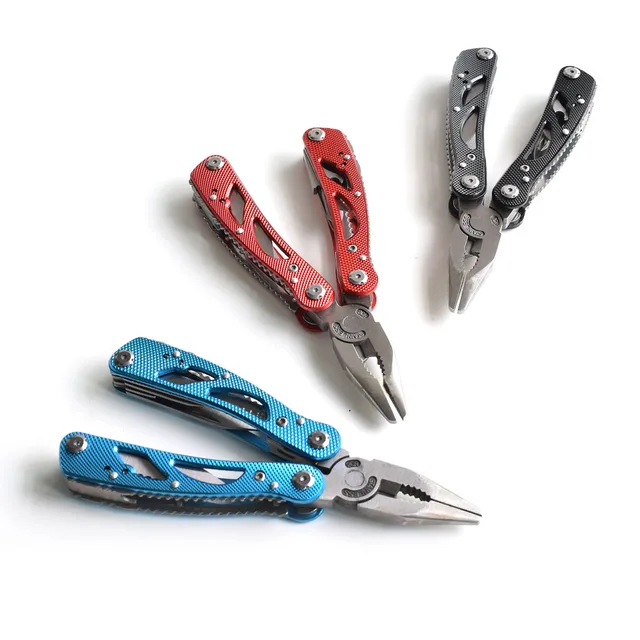 NEWACALOX Multitool Pliers Pocket Knife Pliers Kit Screwdriver Bits Multi-tool for Survival Camping Hunting Fishing and Hiking 6