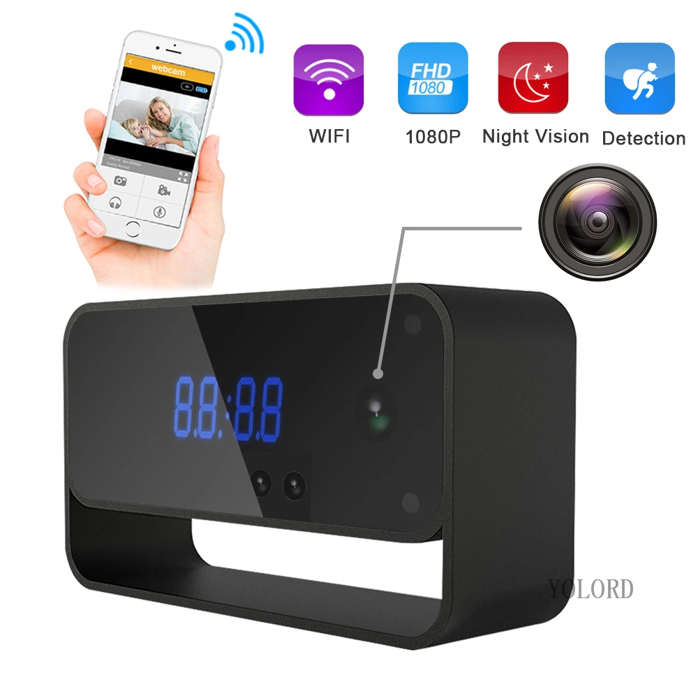 

WIFI Camera Clock HD 1080P Wireless Security IP Cam for Home Indoor Cameras Starlight Auto Night Vision Remote View