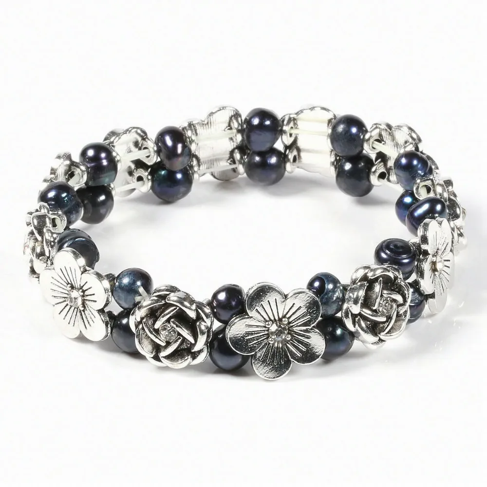 100% Natural Freshwater 6-7 mm Pearl Bracelet Flower High Quality Pearl bracelets for women