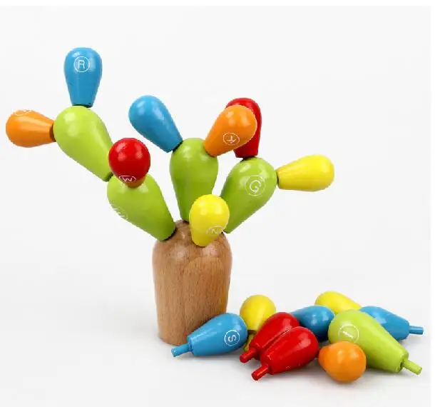 

Baby Wooden Toys Puzzle Cactus Building Blocks Children's Disassembly Toys Montessori Puzzle Gift For Child MG106