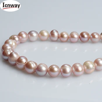 

Natural A round white lavender Freshwater Pearl 9-10mm 15inches DIY necklace bracelet earring FreeShipping Wholesale