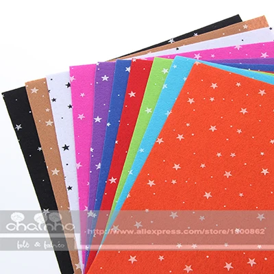 

Printed NonWoven Fabric 1mm Thickness Polyester Felt/Home Decoration/Star Pattern Bundle For Sewing Dolls Crafts 10pcs 30x30cm