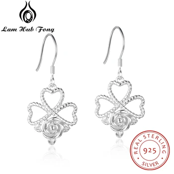 

Women 925 Sterling Silver Rose Dangle Drop Earrings Flowering of the Rope Heart Earrings Romantic Gift for Wife (Lam Hub Fong)
