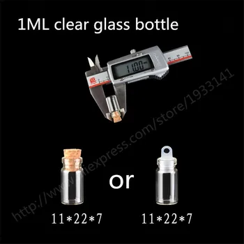 

Free shipping 50pcs/Lot 1ML Clear Glass Bottle with Wood Cork Glass Cork bottle Sample vial Small Glass Vial