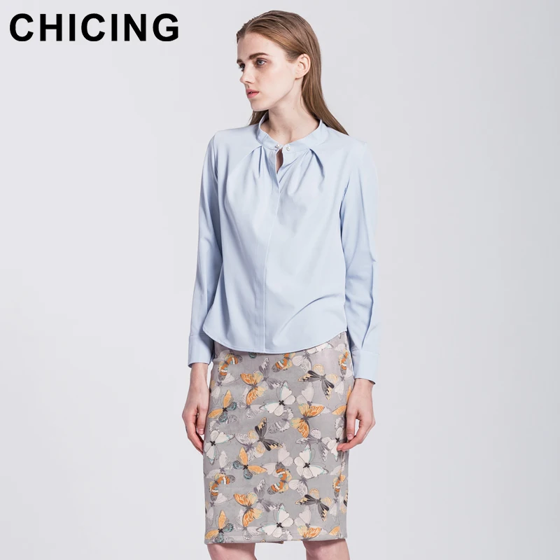 CHICING High Street Women Butterfly Pattern Print Pencil Skirt 2018 Sexy Stretch High Waist Bodycon Midi Skirt Saias A1709087 Skirts