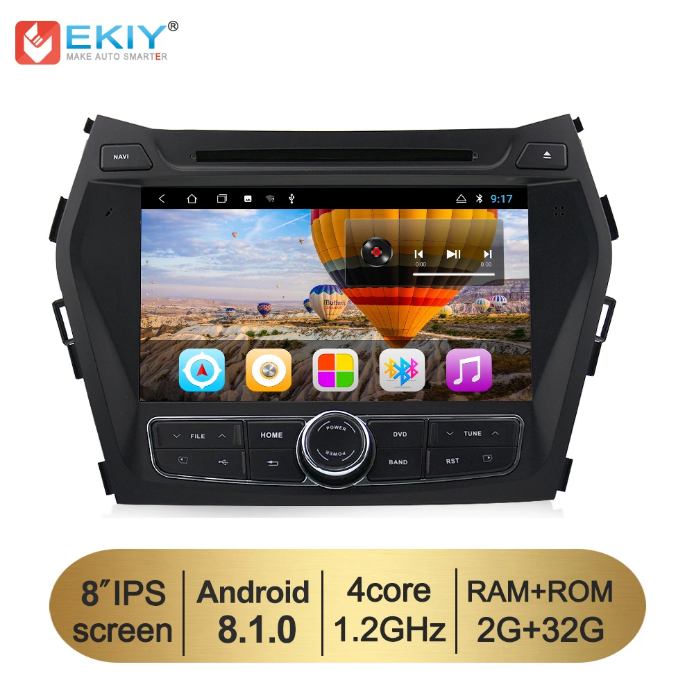 EKIY 8 &quot2G + 32G четырехъядерный Android 1 2 Din автомобильный DVD мультимедийный плеер GPS Navi