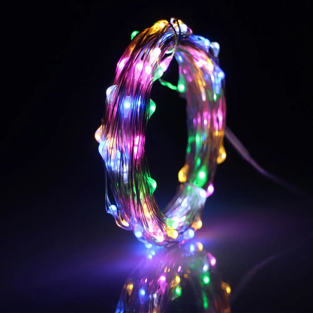 Светодио дный светодиодная гирлянда Рождественская елка Фея ночные огни струнная лампа на батарейках для дома свадьба год украшение праздника 5 м 10 м - Испускаемый цвет: RGB