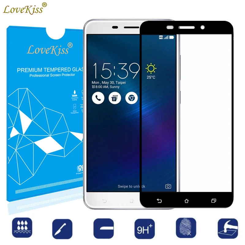 

For ASUS Zenfone 3 Max ZC520TL ZC553KL Laser ZC551KL ZE552KL ZE520KL ZB501 Full Cover Screen Protector Tempered Glass Film Case
