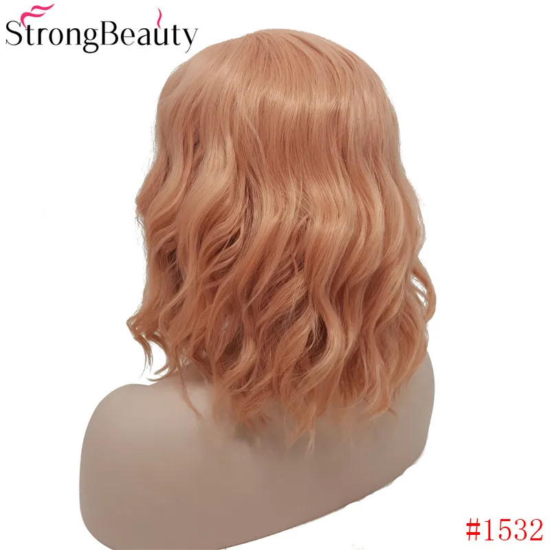 StrongBeauty синтетические волнистые коричневые и светлые микс парики для женщин микс боб парик стрижка волосы