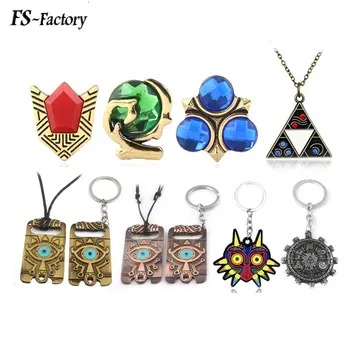 

The Legend of Zelda Pendant Necklace Big Eyes Sword Triangle Bevel logo Long Necklace for Women Men Choker Keyring Jewelry