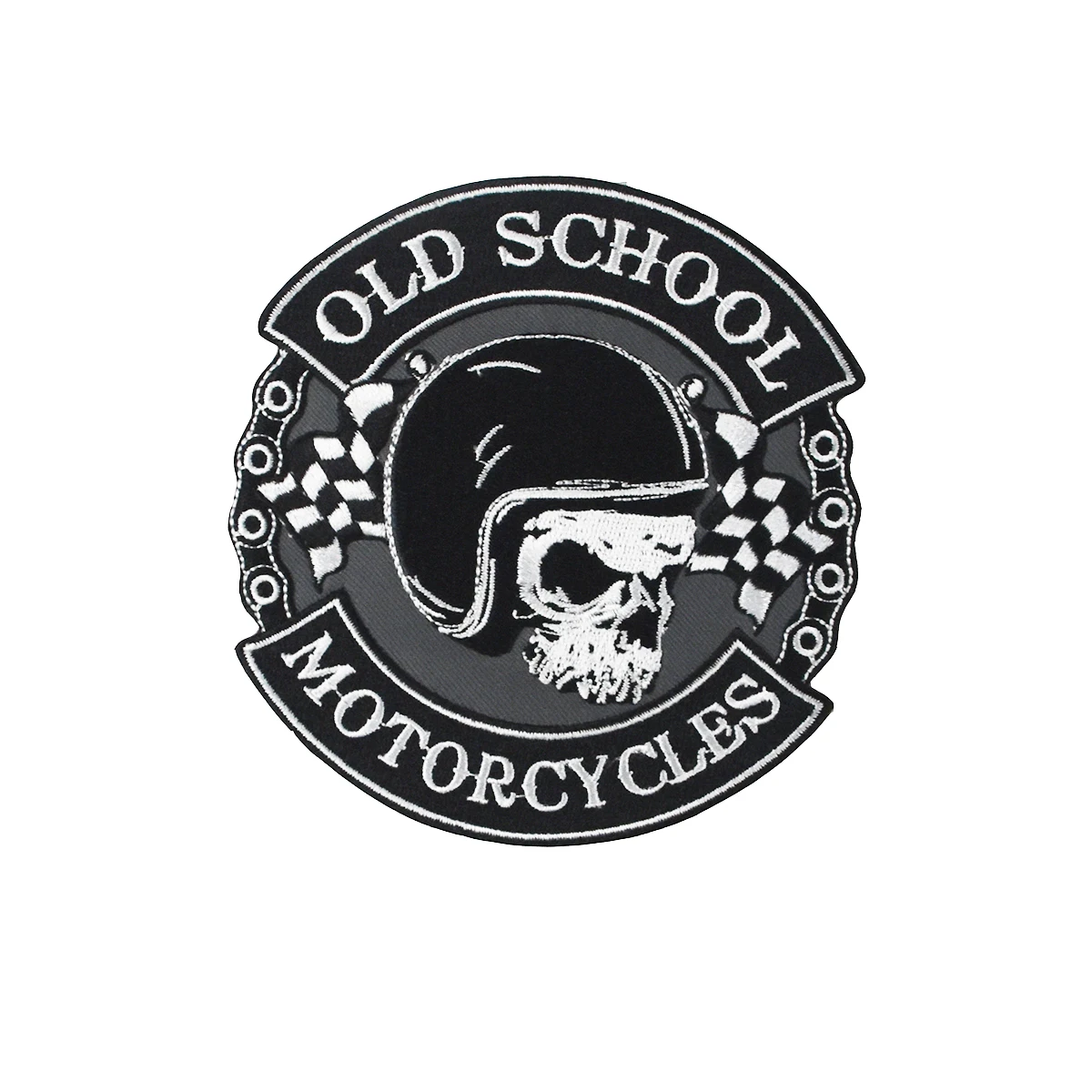 

Old School Skull Patches embroidery iron on Motorcycle custom DIY cool biker patches punk badge heat transfer for clothing shirt