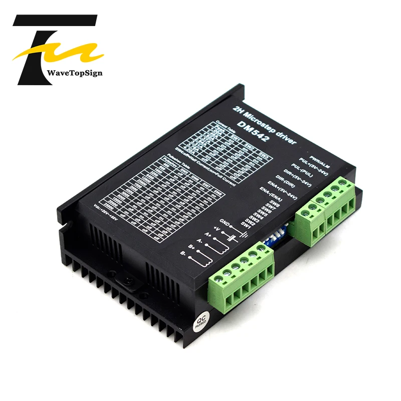 WaveTopSign Драйвер шагового двигателя DM542 Напряжение 20-50VDC ток 1,0-4.2A для 57 86 серия 2-фазный цифровой шаговый двигатель