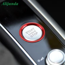 Алюминий сплав красный мини генератор декоративное кольцо голубой зажигания Кнопка декоративное кольцо для Audi A4 A5 A6 A7 Q5 Q7