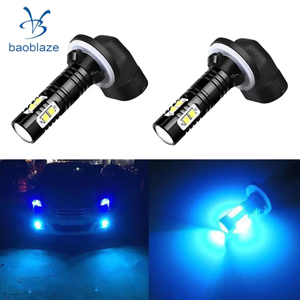 2x 50W 881 889 8000K ICE BLUE High Power LED DRL Fog Driving Lights