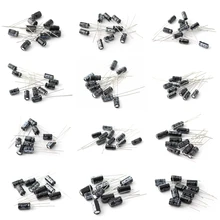 50 штук, 10 видов V 16 V, алюминиевая крышка, 25В 35V Алюминиевый электролитический конденсатор, алюминиевая крышка, комплект 100 мкФ 220 мкФ 330 мкФ 470 мкФ конденсаторы кабельные наконечники в наборе для 680 мкФ 47 мкФ 1500 мкФ