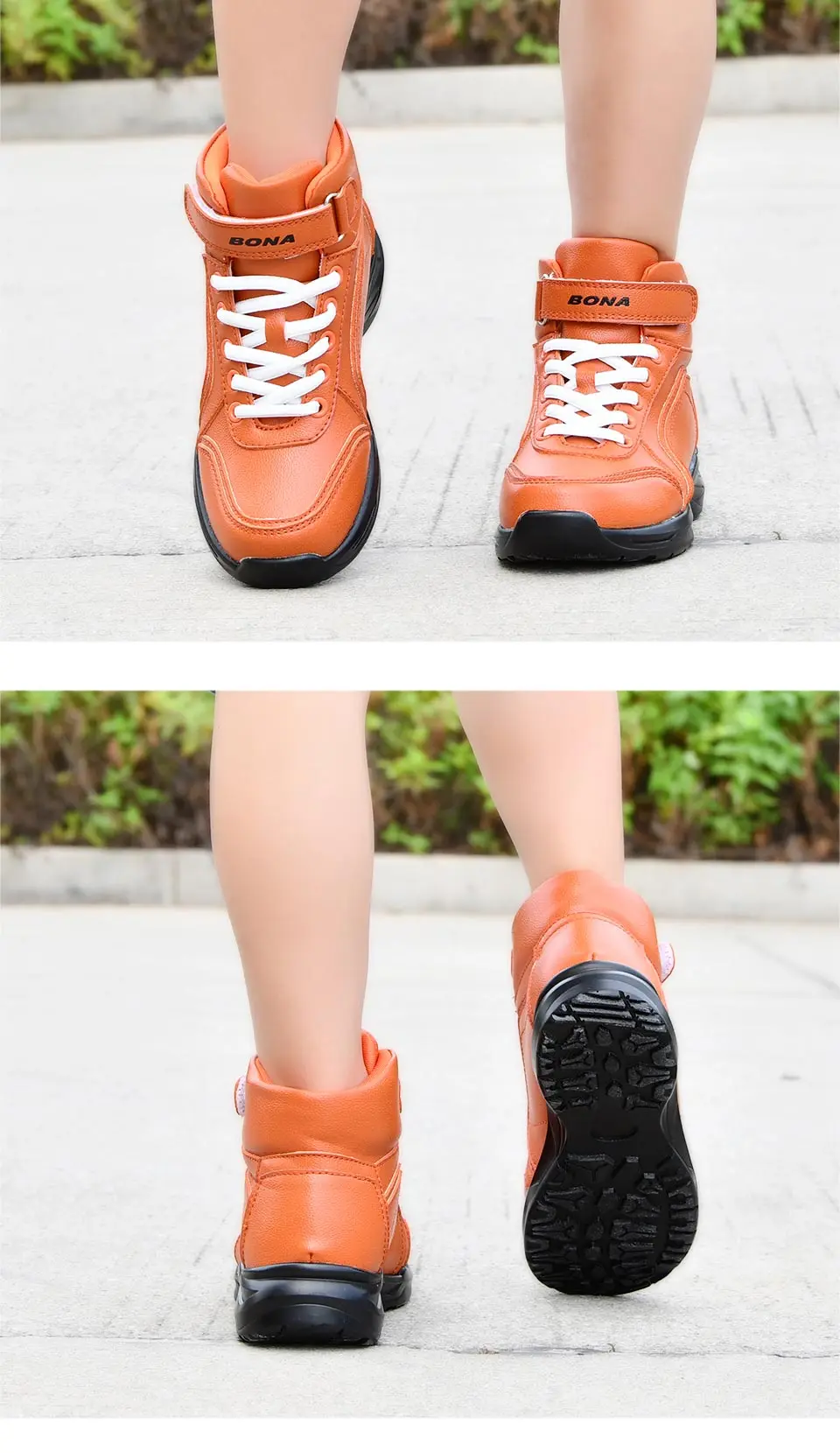 BONA 2018 New Autumn Fashion Children Synthetic Boots Kids Boots Boys Walking Shoes Flats With High Upper Warmth Sports Sneakers
