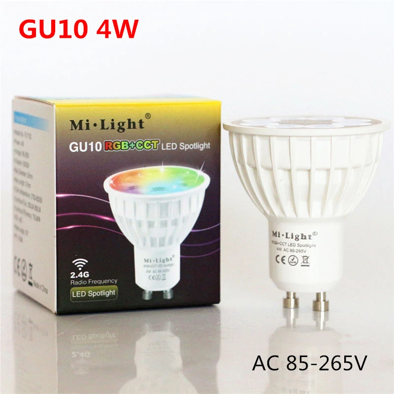 1 комплект 110 В 220 в 12 Mi Светодиодная лампа E27 GU10 MR16 с регулируемой яркостью RGB CCT 4 Вт
