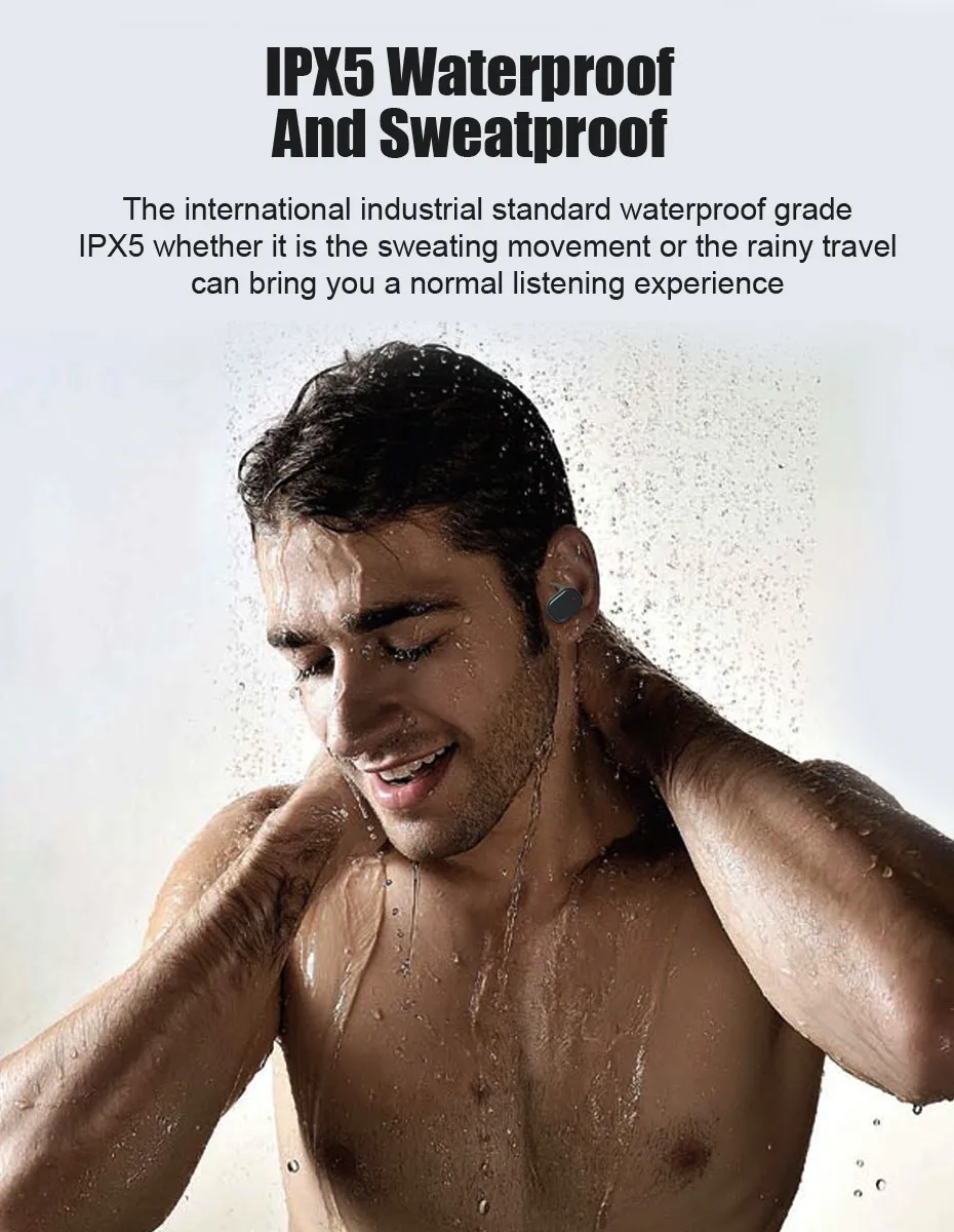 TWS Bluetooth 5.0 Earphone Wireless Headphones Bluetooth Earphones IPX5 Waterproof HIFI Bass Earbuds With Mic Charging Box (2)