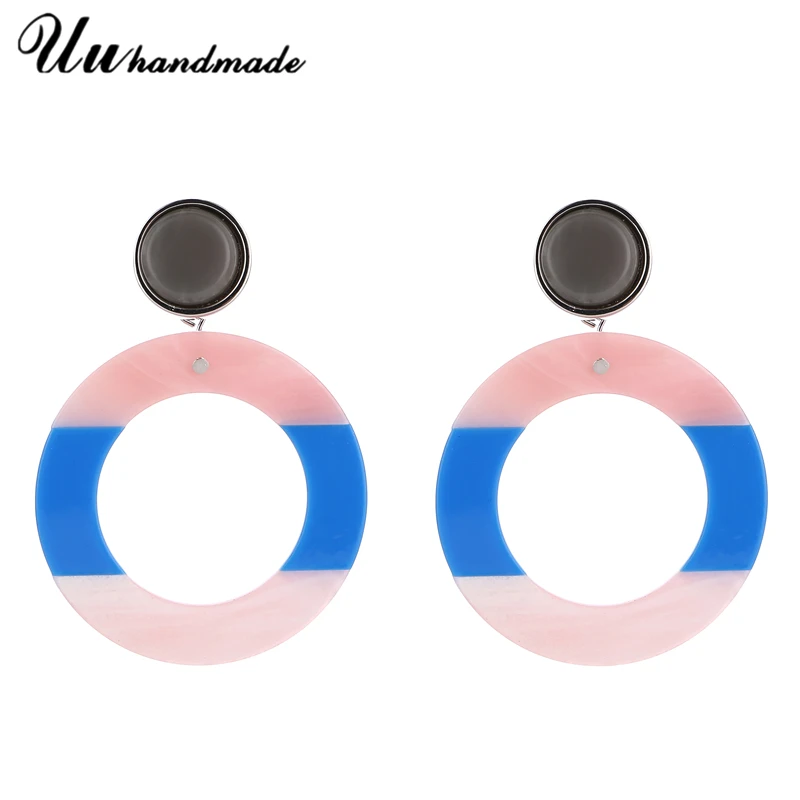 

Fashion Earings Big Blue Pink round acrylic Earrings for women brincos earring brinco oorbellen earing femme orecchini jewelry