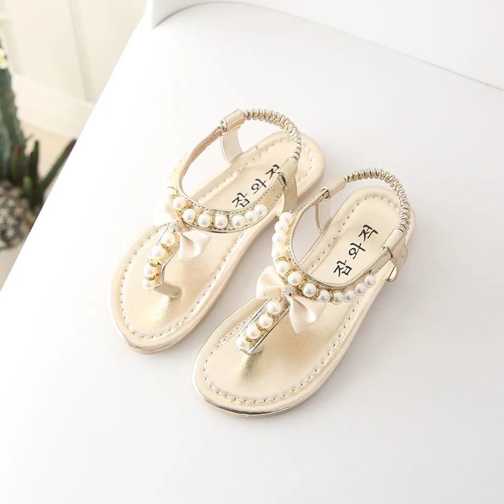ARLONEET сандали для девочек Лето г. пляжные плоские летние для детей для маленьких девочек Стразы в богемном стиле пляжная обувь принцессы сандалии