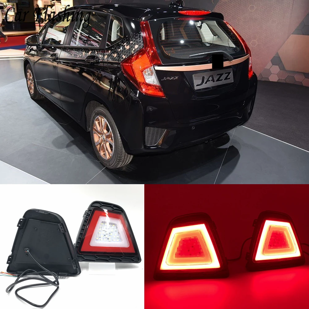 

1pair For Honda Jazz FIT 2014 2015 2016 2017 Multi-functions Car LED Rear Fog Lamp Brake Light Turn Signal Light Reverse Lamp