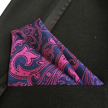 

Lingyao luxury mens Pocket quare woven paisley handkerchief