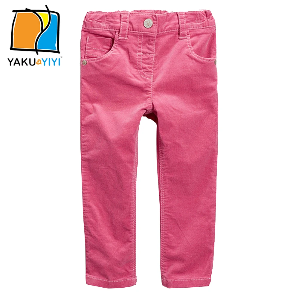 YKYY YAKUYIYI Solid Color Girls Pant Front Back Pockets Slim Baby Girls