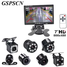 Gspscn 7 дюймов Мониторы ЖК-дисплей Цвет HD TFT Экран Авто Парковка заднего вида Мониторы + LED Ночное Видение заднего камера