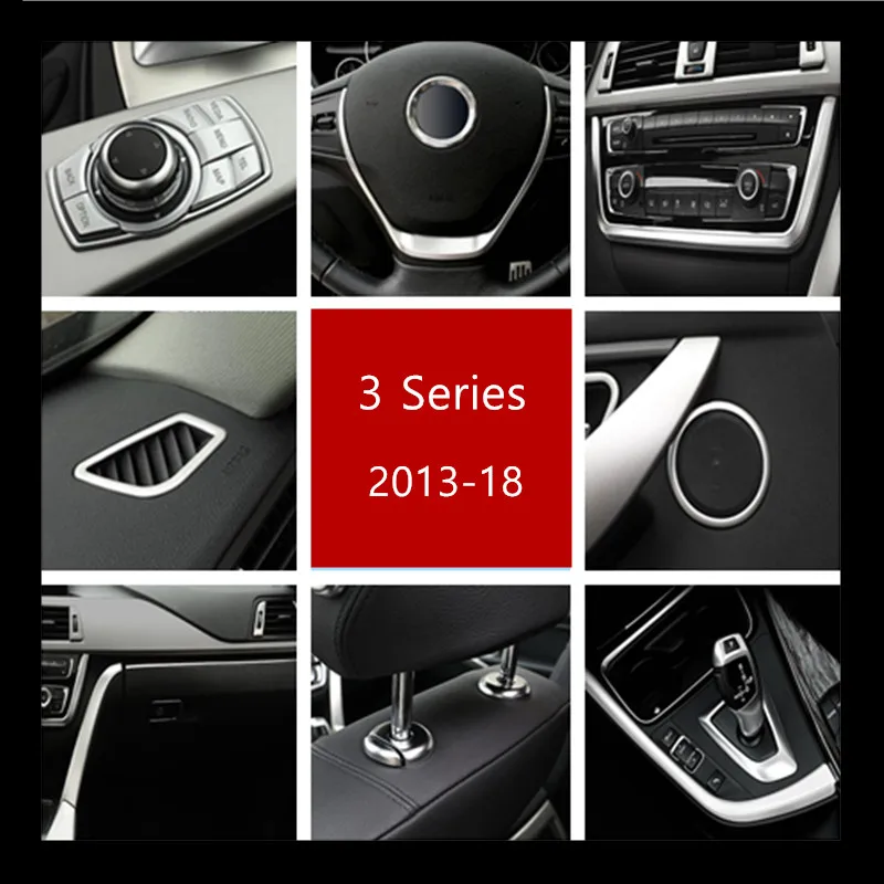 Серебряная центральная консоль переключения передач рамка накладка полоски для BMW 3 серии f30 2013-18 автомобильный Стайлинг воздушный выход блестки украшения наклейки