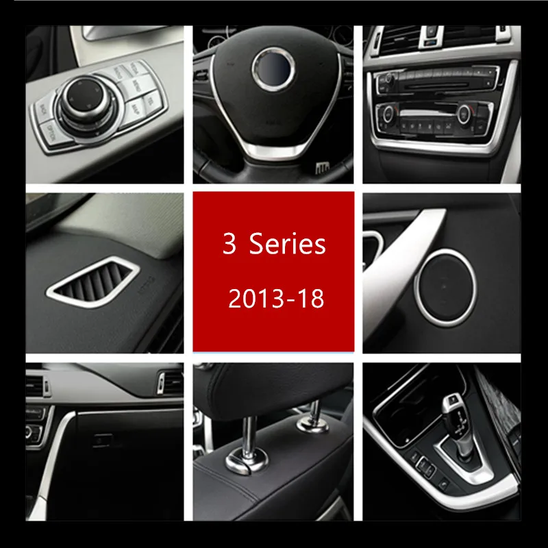 

Silver Center Console Gear Shift Frame Trim Strips for BMW 3 Series f30 2013-18 Car Styling Air Outlet Sequins Decoration Decals
